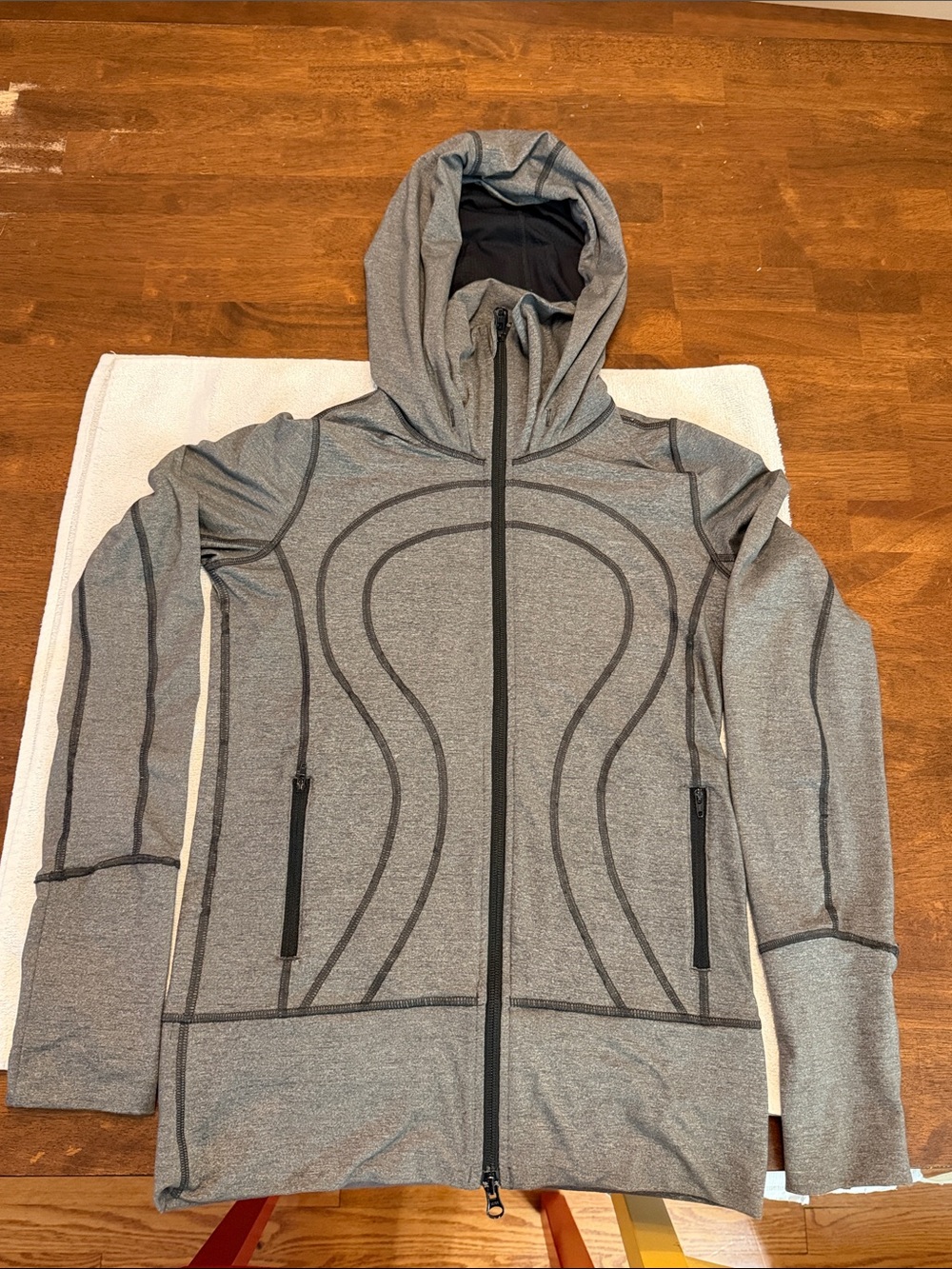 lululemon athletica Gray Hooded Full-Zip Jacket